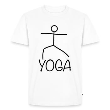 Yoga Exercise - Men's Premium Organic T-Shirt - white - Front - Nico (187cm)