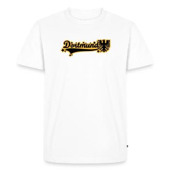 Dortmund lettering 01 - Men's Premium Organic T-Shirt - white - Front - Nico (187cm)