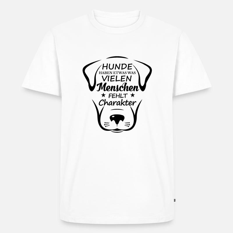 Hunde Charakter Geschenk Idee - Männer Premium Bio T-Shirt - Weiß