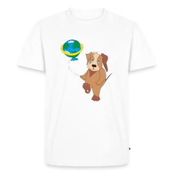 Chien avec ballon - T-shirt Premium bio Homme - blanc - Devant - Nico (187cm)