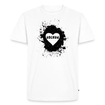 ruhrpott, coeur, ,noir,amour,ruhrgebiet,bochum - T-shirt Premium bio Homme - blanc - Devant - Nico (187cm)