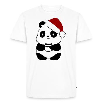 Panda Kaffee Coffee Christmas Weihnachten XMAS - Men's Premium Organic T-Shirt - white - Front - Nico (187cm)