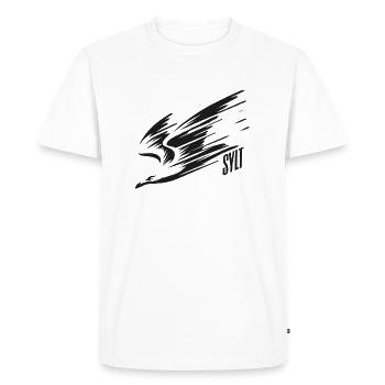 T-shirt de vacances Sylt Dive Low Flyer Seagull - T-shirt Premium bio Homme - blanc - Devant - Nico (187cm)