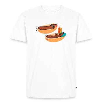 Hot sausages - Men's Premium Organic T-Shirt - white - Front - Nico (187cm)