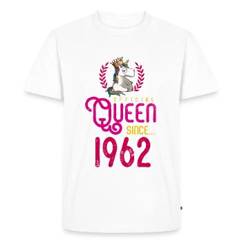 Queen Unicorn (1962) - Men's Premium Organic T-Shirt - white - Front - Nico (187cm)