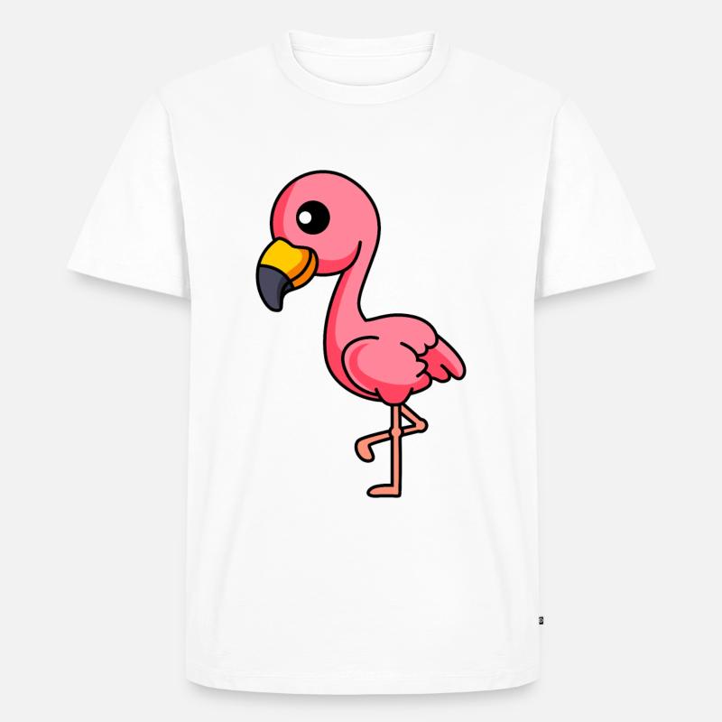 Flamingo Comic Tier - Männer Premium Bio T-Shirt - Weiß
