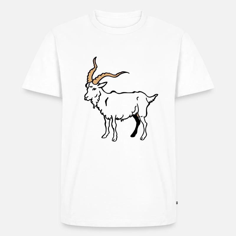 Ziegenbock - Männer Premium Bio T-Shirt - Weiß