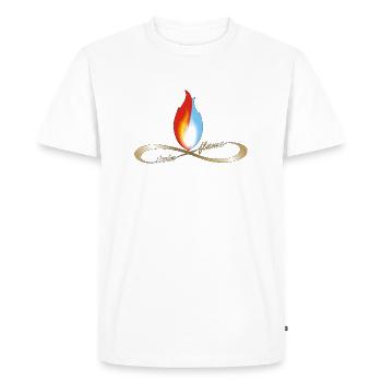 Flamme jumelle Infinity - T-shirt Premium bio Homme - blanc - Devant - Nico (187cm)