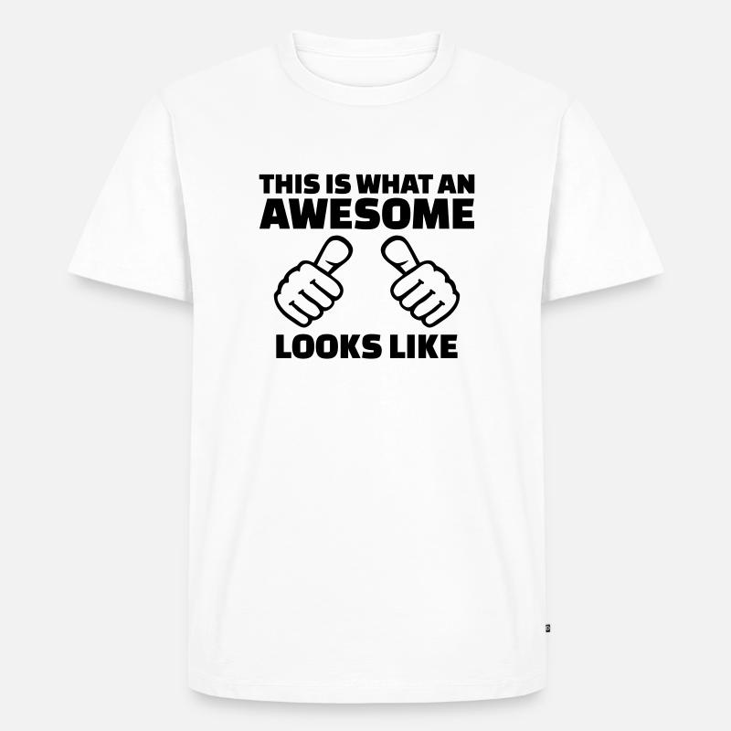 Awesome - Männer Premium Bio T-Shirt - Weiß