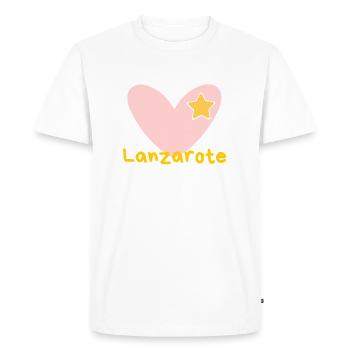 Lanzarote - Iles Canaries - Océan Atlantique - Plage - Souvenir - T-shirt Premium bio Homme - blanc - Devant - Nico (187cm)