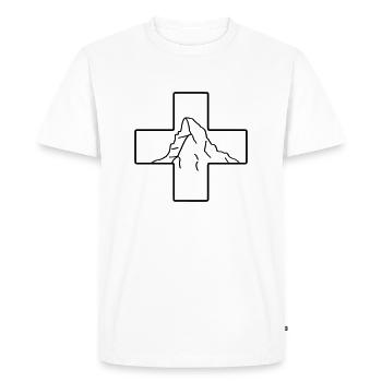 Matterhorn Cross | Switzerland | Outdoor | Sport - Men's Premium Organic T-Shirt - white - Front - Nico (187cm)