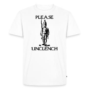 Please Unclench (silhouette noire) - T-shirt Premium bio Homme - blanc - Devant - Nico (187cm)