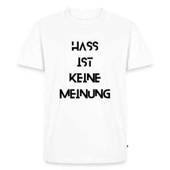 Hate is not an opinion - Men's Premium Organic T-Shirt - white - Front - Nico (187cm)
