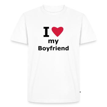 I Love mon mec - T-shirt Premium bio Homme - blanc - Devant - Nico (187cm)