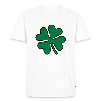 Trèfle - Feuille de trèfle - T-shirt Premium bio Homme - blanc - Devant - Nico (187cm)