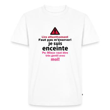Faut pas m'énerver! - T-shirt Premium bio Homme - blanc - Devant - Nico (187cm)