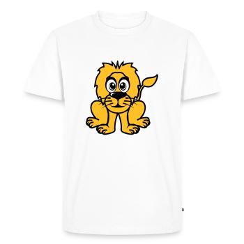 lion animaux dessin - T-shirt Premium bio Homme - blanc - Devant - Nico (187cm)