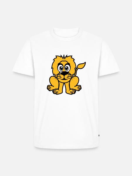 lion animals drawing - Men's Premium Organic T-Shirt - white