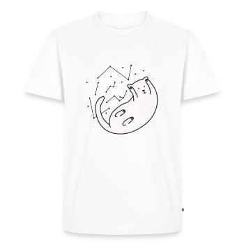 Space Cat Version 2 - Men's Premium Organic T-Shirt - white - Front - Nico (187cm)