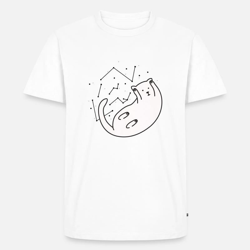 Space Cat Version 2 - Männer Premium Bio T-Shirt - Weiß