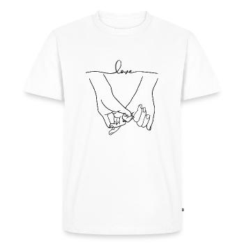 Holding Hands, Relationship, Love, Couple - Men's Premium Organic T-Shirt - white - Front - Nico (187cm)