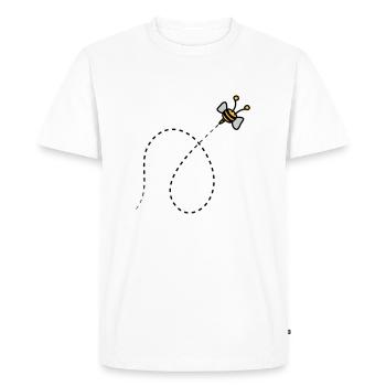 Abeille en pointillés - T-shirt Premium bio Homme - blanc - Devant - Nico (187cm)