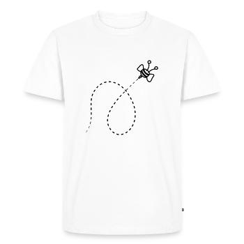 Ligne Dashed Bee - T-shirt Premium bio Homme - blanc - Devant - Nico (187cm)