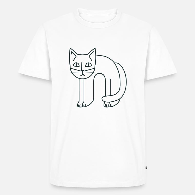Hängende Flexi-Katze - Männer Premium Bio T-Shirt - Weiß