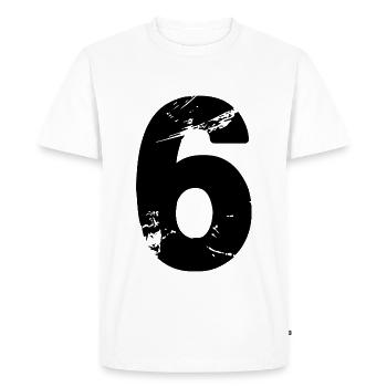 Maillot numéro 6 - T-shirt Premium bio Homme - blanc - Devant - Nico (187cm)