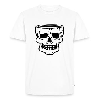 Coupe Skull Horreur Halloween - T-shirt Premium bio Homme - blanc - Devant - Nico (187cm)