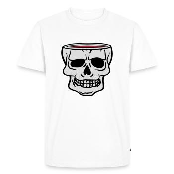 Mug Skull Horreur Halloween - T-shirt Premium bio Homme - blanc - Devant - Nico (187cm)