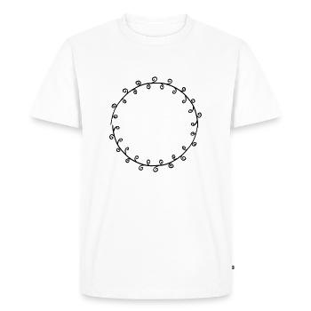 Guirlande florale Fleurs Cœurs 23 Zone de dessin 23 - T-shirt Premium bio Homme - blanc - Devant - Nico (187cm)