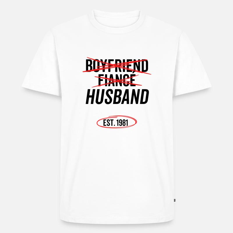 Freund Verlobter Ehemann Est 1981 - Männer Premium Bio T-Shirt - Weiß