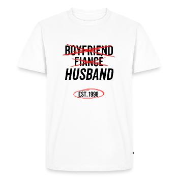 Boyfriend Fiancé Husband Est 1998 - Men's Premium Organic T-Shirt - white - Front - Nico (187cm)