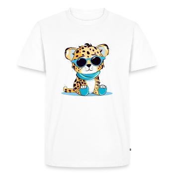 Malo le léopard - T-shirt Premium bio Homme - blanc - Devant - Nico (187cm)