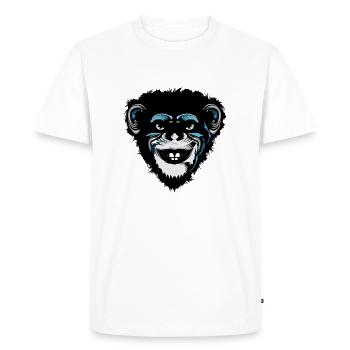 head monkey chimpanzee macaque drawing 709 A - Men's Premium Organic T-Shirt - white - Front - Nico (187cm)