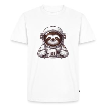 Cute Sloth in Spacesuit Astronaut, Space - Men's Premium Organic T-Shirt - white - Front - Nico (187cm)