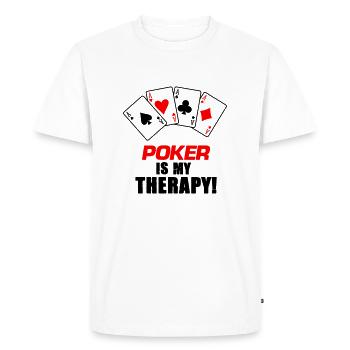 Thérapie par le poker - T-shirt Premium bio Homme - blanc - Devant - Nico (187cm)