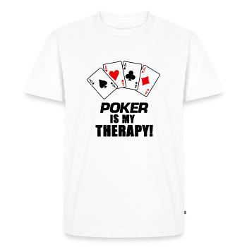 Poker Therapy - Men's Premium Organic T-Shirt - white - Front - Nico (187cm)