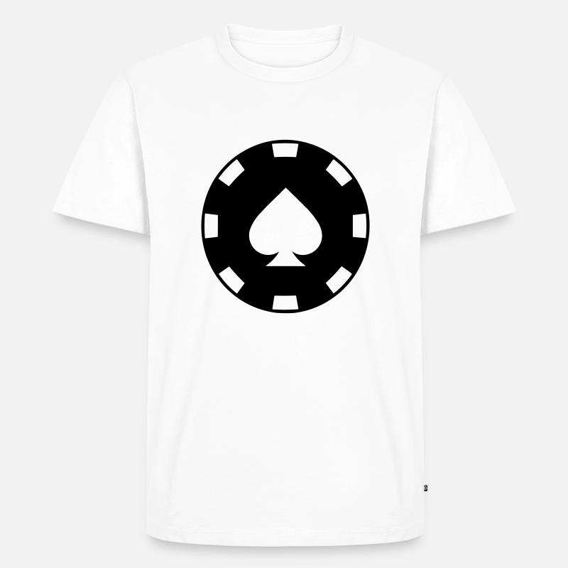 Poker-Chip - Männer Premium Bio T-Shirt - Weiß