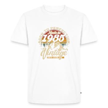 Made in 1985 Vintage Limited Edition Gift - Men's Premium Organic T-Shirt - white - Front - Nico (187cm)