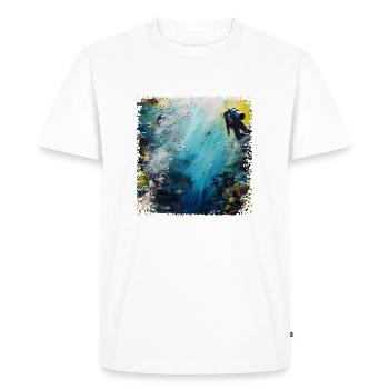 Diving is a passion - Men's Premium Organic T-Shirt - white - Front - Nico (187cm)