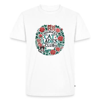 Club des dames Childless Cat - T-shirt Premium bio Homme - blanc - Devant - Nico (187cm)