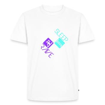 Manger dormir rave répéter nourriture sommeil corbeau disant - T-shirt Premium bio Homme - blanc - Devant - Nico (187cm)