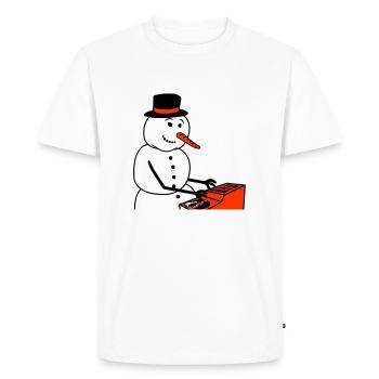 Winter DJ Snowman Mixer Mixer Music Party - Men's Premium Organic T-Shirt - white - Front - Nico (187cm)