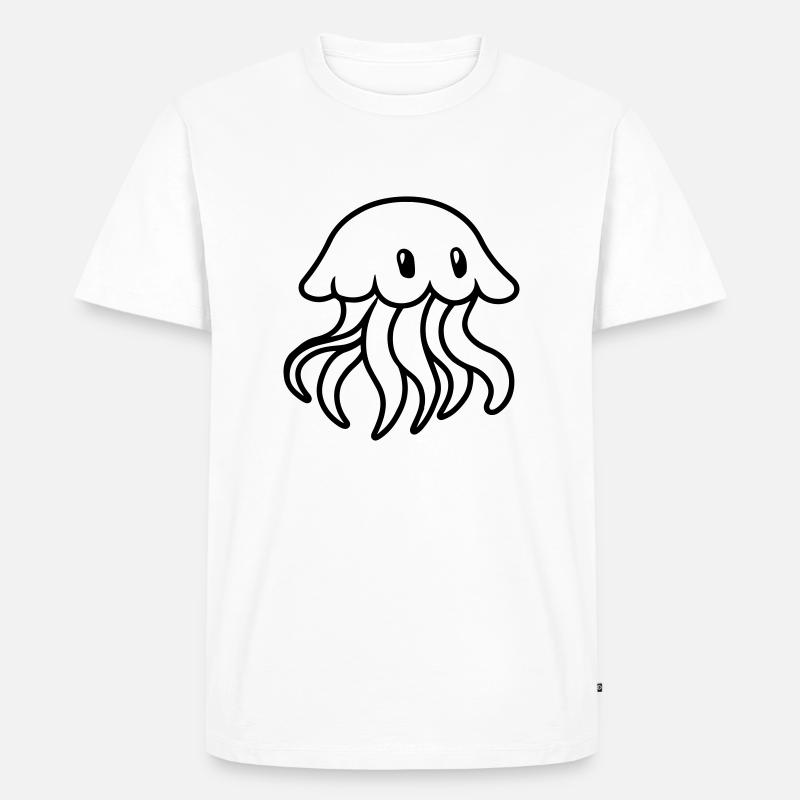 qualle comic - Männer Premium Bio T-Shirt - Weiß