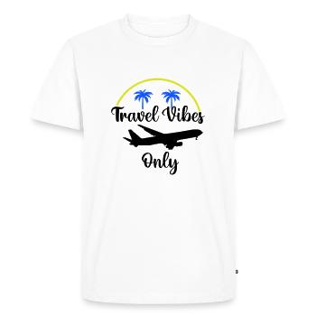 Travel Vibes uniquement - T-shirt Premium bio Homme - blanc - Devant - Nico (187cm)