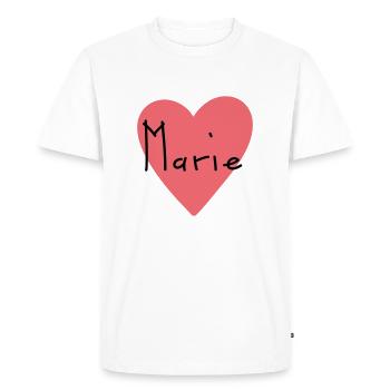 Prénom Marie Gift - T-shirt Premium bio Homme - blanc - Devant - Nico (187cm)