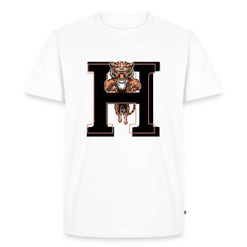 Letter h tiger - gift idea - Men's Premium Organic T-Shirt - white - Front - Nico (187cm)