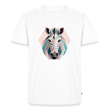 Géométrique zèbre cadeau Géométrique - T-shirt Premium bio Homme - blanc - Devant - Nico (187cm)